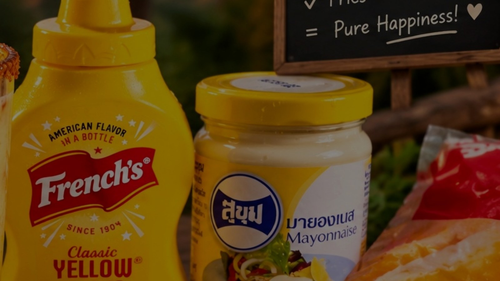 Mustard, mayonnaise and fries in the Frenchy Fries ingredient setup
